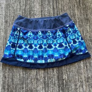 Title Nine Blue Patterned Skirt / Skort, Size M